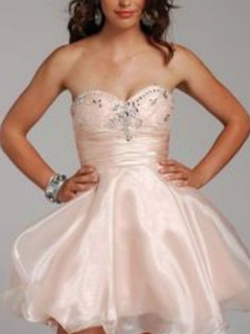 Josh & Jazz Strapless Sweetheart Mini Dress In Blush